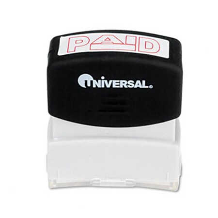 Universal Battery Universal 10062 One-Color Message Stamp    Paid    Pre-Inked/Re-Inkable  Red 10062